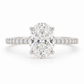 The Amelia natural diamond ring in 18K white gold, straight front-on view