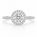 The Eleanor natural diamond ring in 18K white gold, straight front-on view