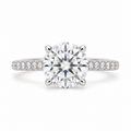 The Isabella natural diamond ring in 18K white gold, straight front-on view
