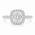 The Sophia natural diamond ring in 18K white gold, straight front-on view